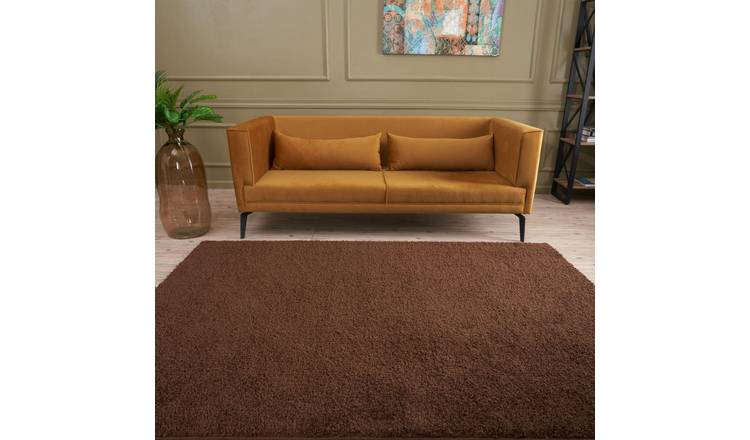 The Rugs Brown Myshaggy Plain Shaggy Rug - 180 x 270cm