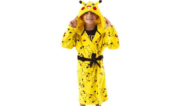 Pokemon Pikachu 3D Novelty Hood Kids Unisex Bathrobe 4-5 Years - Yellow