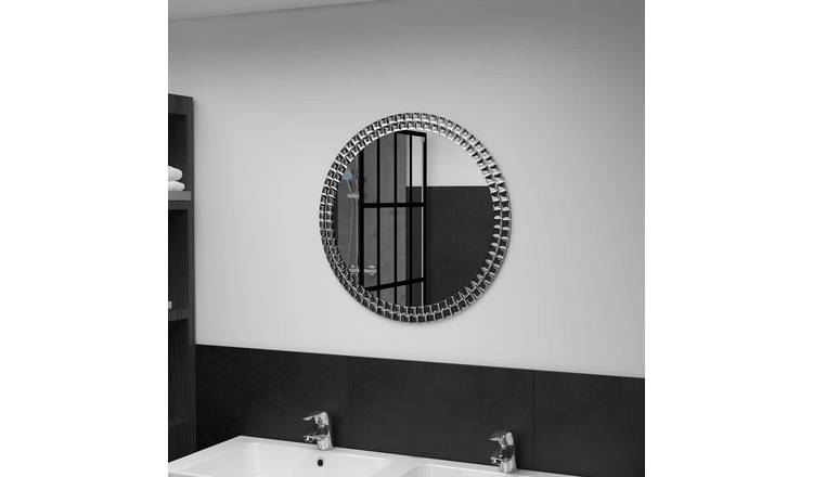 Walplus Tempered Glass Wall Mirror - Silver - 60 cm