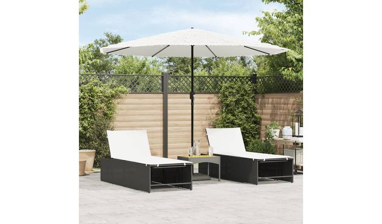Walplus Polyester Garden Parasol - White - 324 x 324 x 247 cm