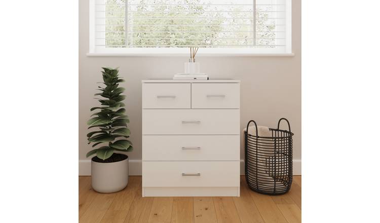 GFW Bailey 2+3 Drawer Chest - White