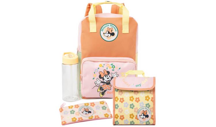 Disney Minnie Mouse Kids Girls 4 Piece Backpack Set - Multicoloured