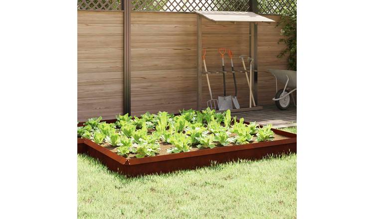 Walplus Pack of 4 Weathering Steel Snail Fence - Rusty - 50 x 3.5 x 25 cm
