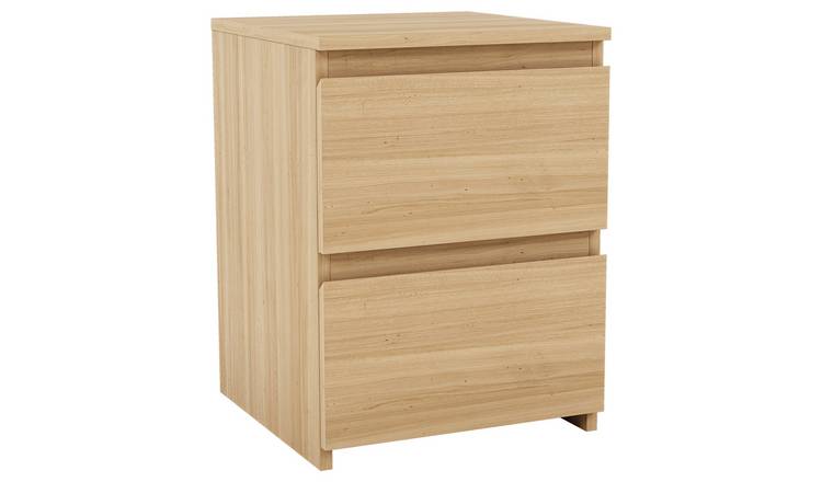 Vida Designs Denver 2 Drawer Bedside Chest - Pine