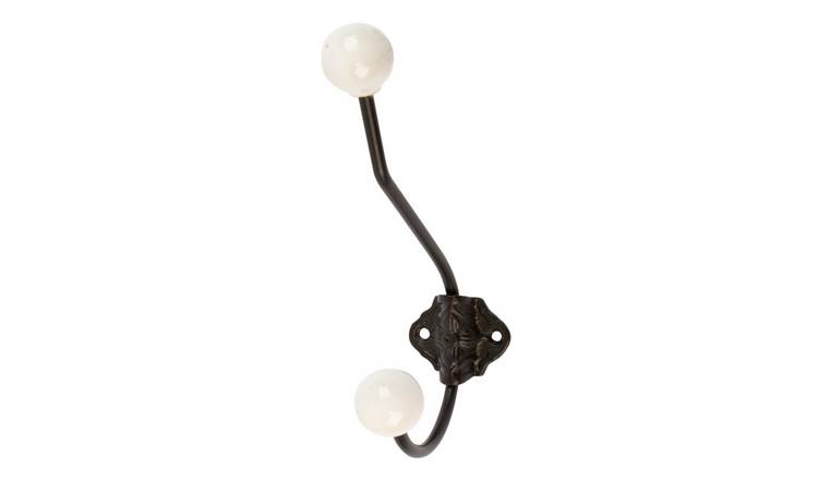 Hammer & Tongs Ceramic Ball Hat & Coat Hook - White
