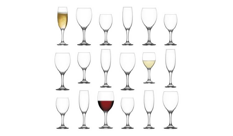 LAV 18 Piece Empire Wine Glasses & Champagne Flutes Set