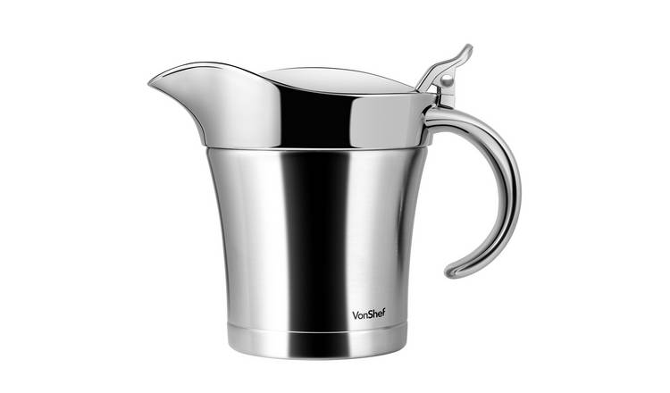 VonShef 500ml Stainless Steel Double Wall Gravy Boat - Silver