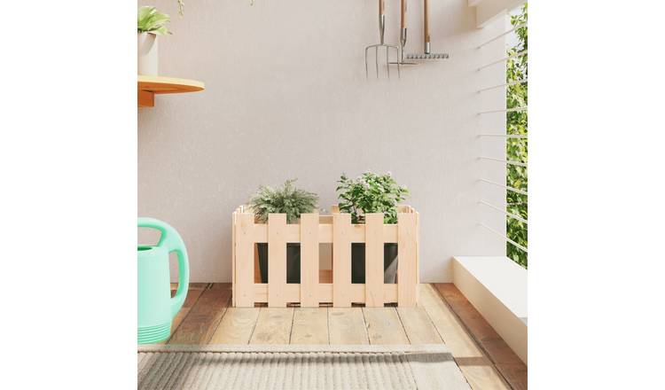 Walplus Wood Garden Planter - 60 x 30 x 30 cm