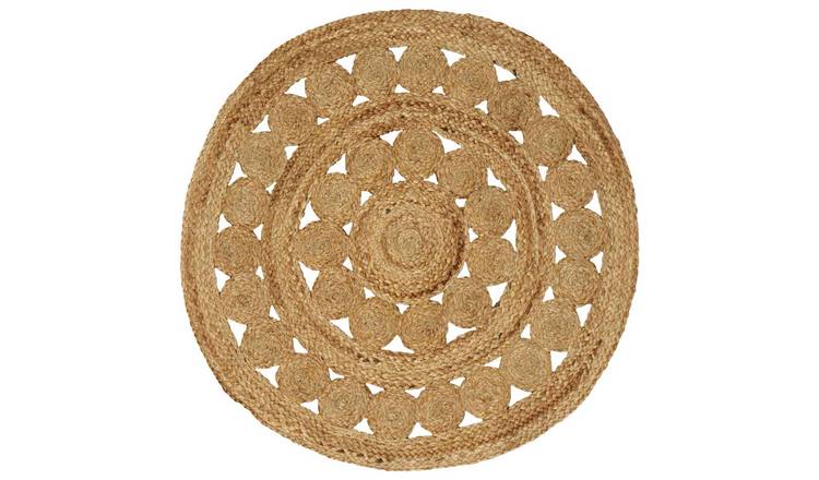 Walplus 1.54 kg Jute Area Rug - Natural - 90 cm