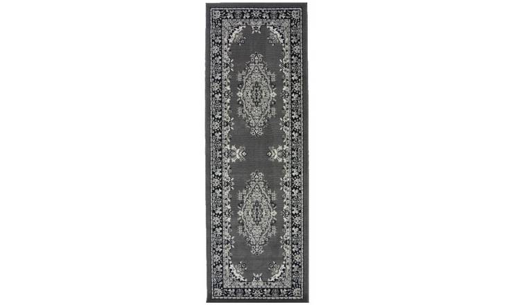 Mega Flooring Grey Traditional Bordered Runner - 67 x 200cm