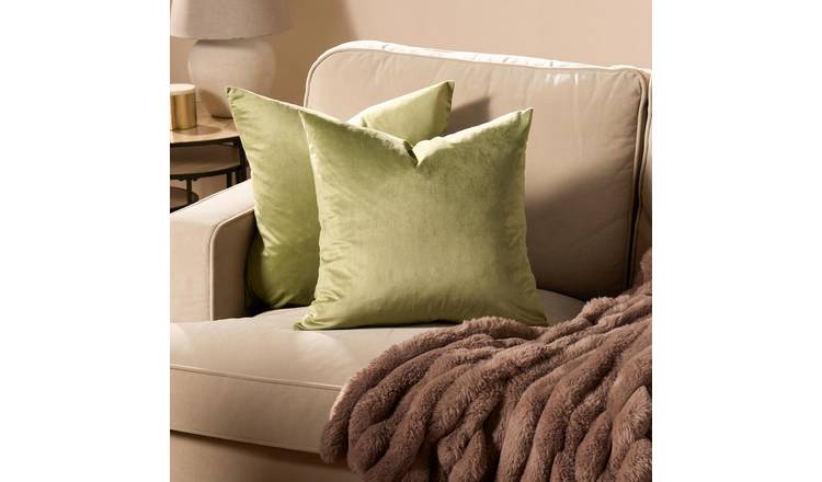 OHS 2 Pack Matte Velvet Cushion Covers 45 x 45cm - Olive