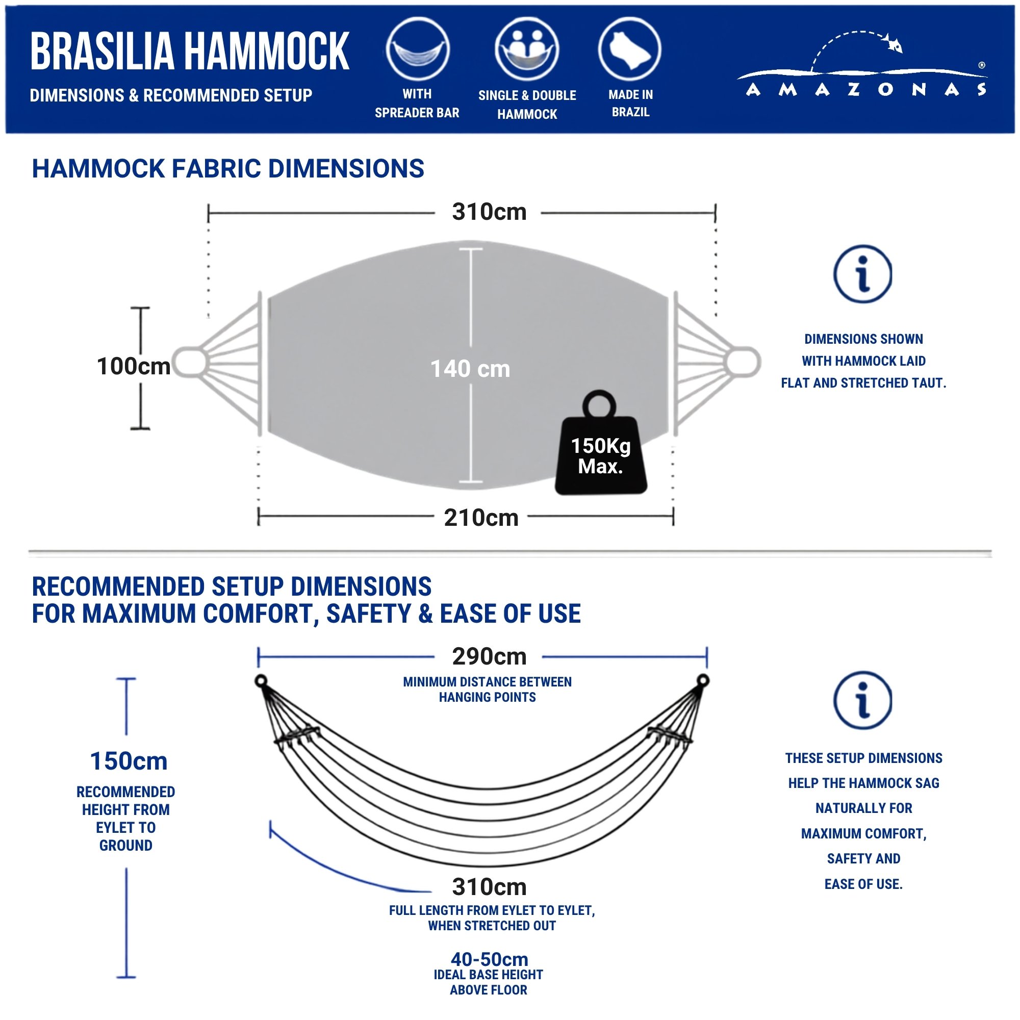 Buy Amazonas Brasilia Single Cotton Spreader Bar Hammock