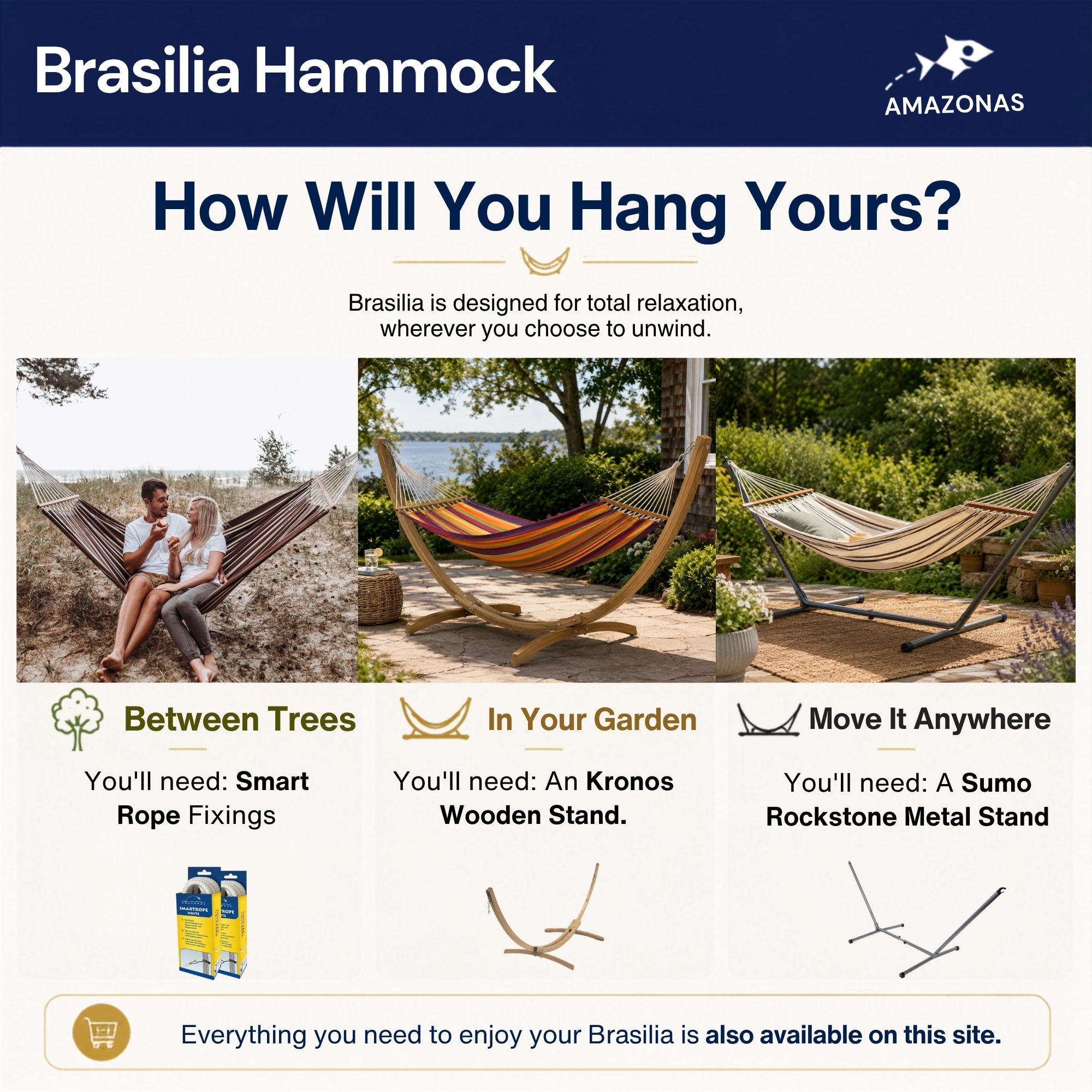 Buy Amazonas Brasilia Single Cotton Spreader Bar Hammock