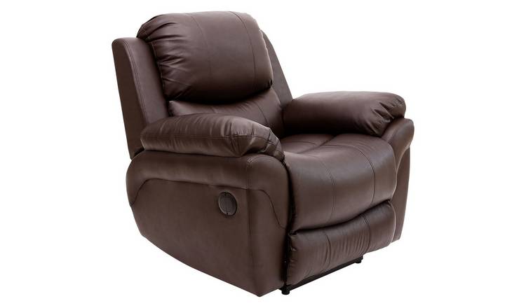 Furniture Online Madison Electric Bonded Leather Recliner Chair - Brown