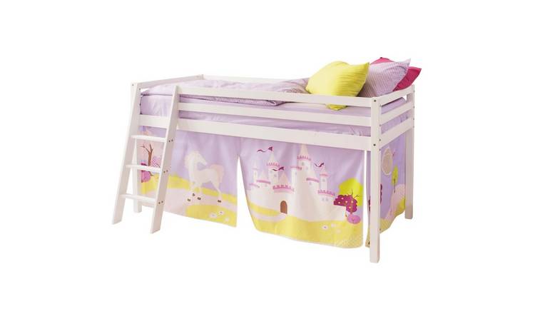 Noa & Nani Moro Midsleeper Cabin Bed With Priness Fairytale Tent Package - White