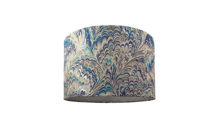 Happy Homewares Multicoloured Peacock Print in Soft Cotton Lampshade - 25cm
