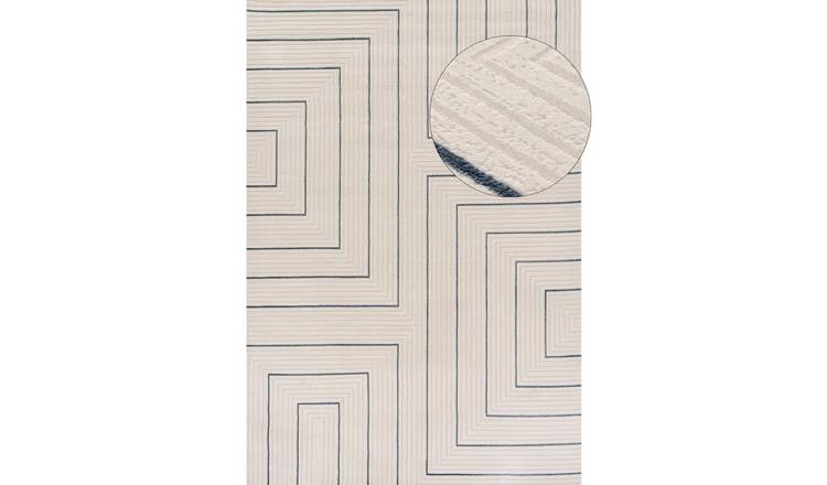 The Rugs Blue Carmel Modern Geometric Rug - 80 x 150cm