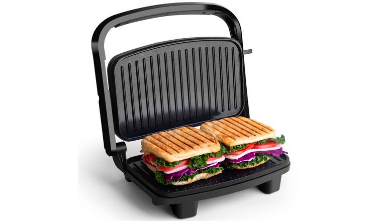 VonShef 1000W 2 Slice Panini Press Grill - Black