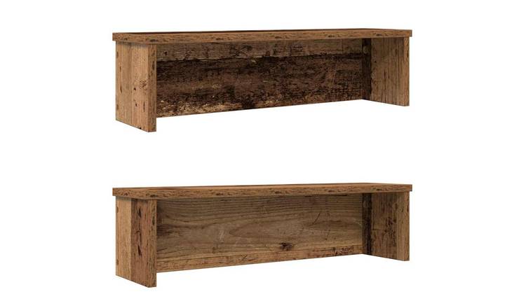Walplus Pack of 2 Kitchen Racks Stackable - Old Wood - 60 x 15 x 16 cm