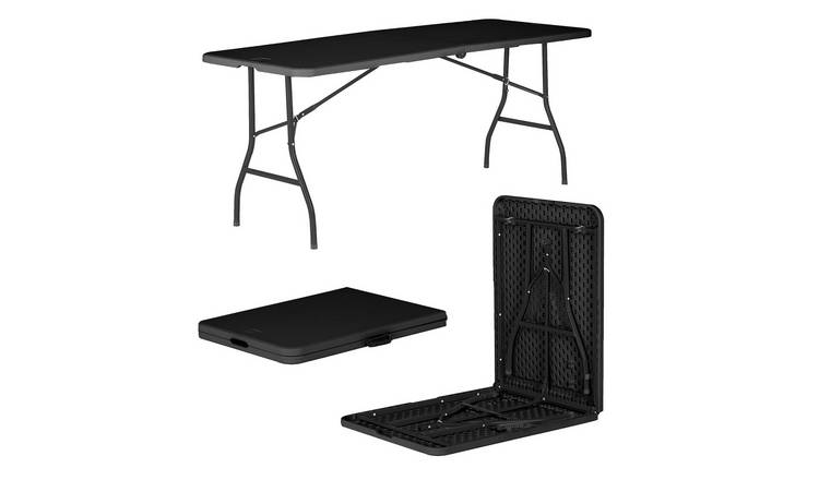Harbour Housewares Folding Camping Picnic Table - Black