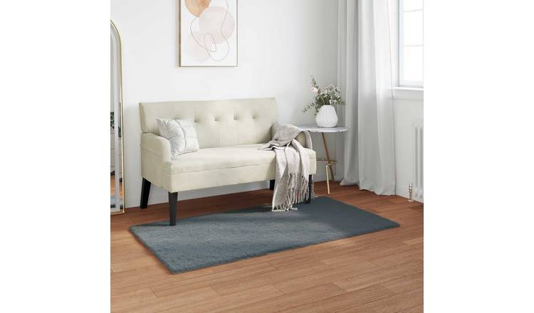 Walplus Olite Polyester Faux Fur Rug - Anthracite - 80 x 150 cm