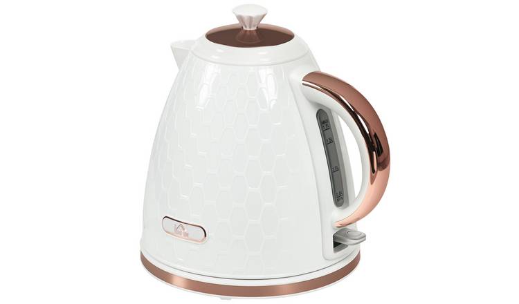 HOMCOM Auto Shut Off Electric Kettle with Anti scale Filter - Cream White