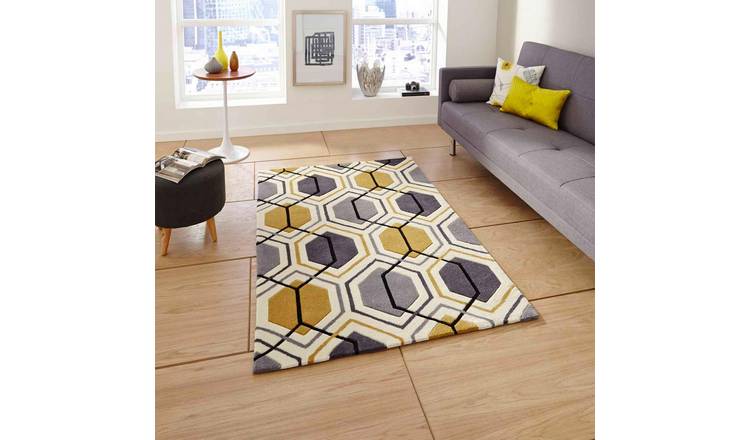 Mega Flooring Grey Handmade Geometric Rug - 120 x 170cm
