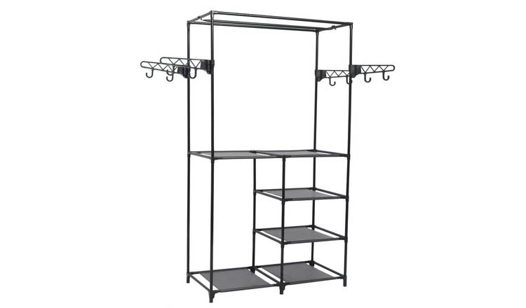 Walplus Steel Clothes Rack and Non-woven - Black - 87 x 44 x 158 cm