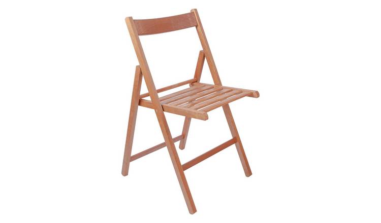 Harbour Housewares Beech Wood Folding Chair - Walnut