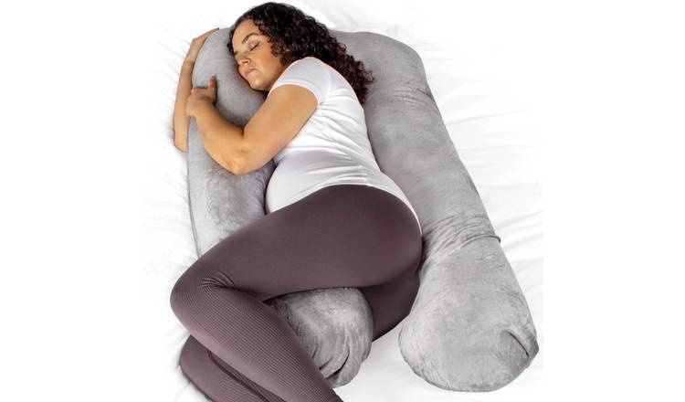Aamira U Shape Memory Foam Pregnancy Pillow 130cm - Light Grey