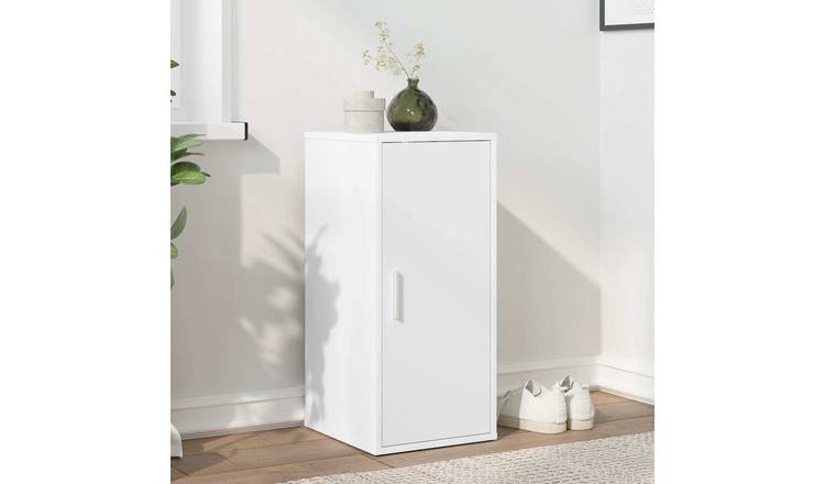 Walplus Engineered Wood Shoe Cabinet - White - 32 x 35 x 70 cm