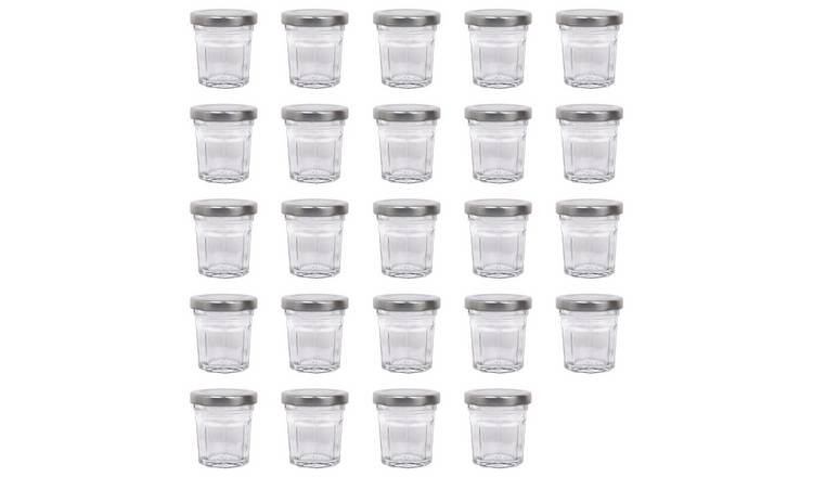 Argon Tableware Glass Jam Jars with Lids - Pack of 24