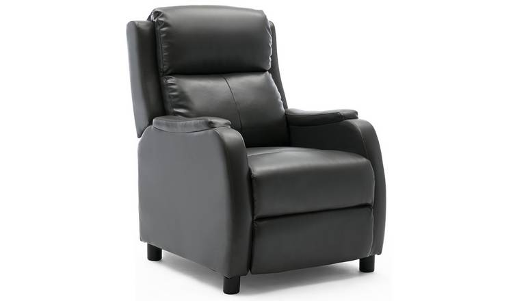 Furniture Online Churwell Bonded Leather Pushback Recliner Chair - Grey