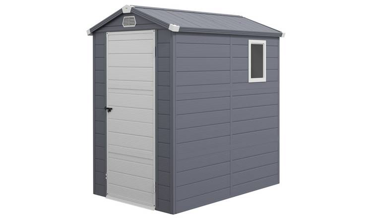 Outsunny Garden Shed with Foundation Kit Outdoor Storage - Grey