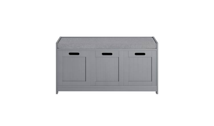 SoBuy 1 Drawer and 2 Door Shoe Storage Bench - Grey
