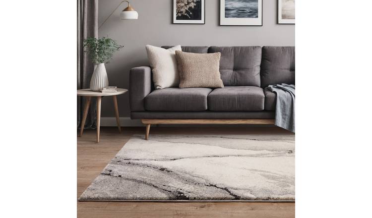 Mega Flooring Grey Modern Abstract Rug - 80 x 150cm