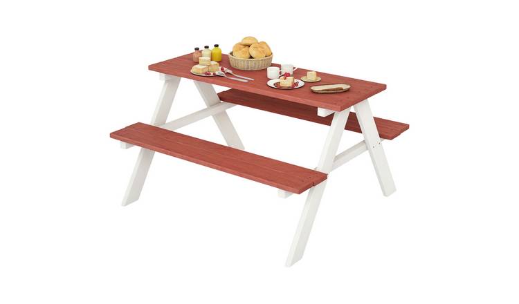 Outsunny Age 3-8 Years Wooden Kids Picnic Table & Bench Set – Brown