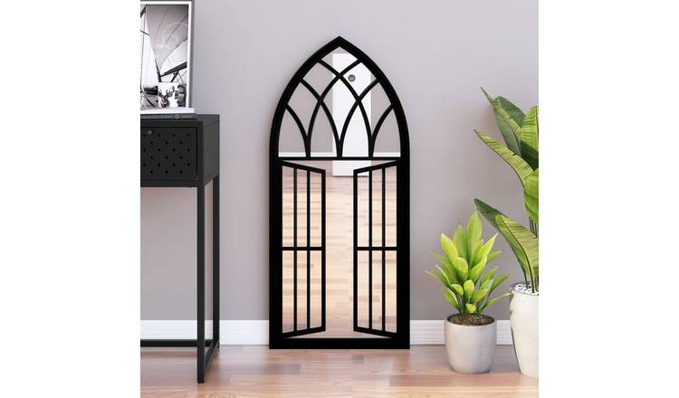 Walplus Iron Wall Mirror 3 cm Thick - Black - 100 x 45 cm