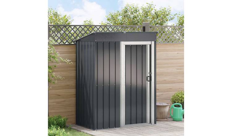 Walplus Garden Sheds Metal - Anthracite - 137 x 81 x 180 cm