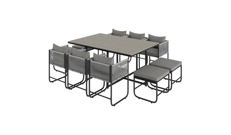 Outsunny Rattan Cube Garden Furniture Set - Grey