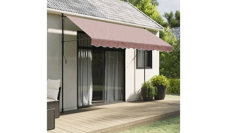 Walplus Polyester Awning Replacement Fabric - Brown - 350 cm