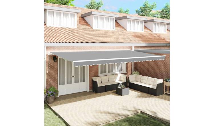 Walplus Manual Aluminium Awning Frame - White - 600 x 300 x 165 cm