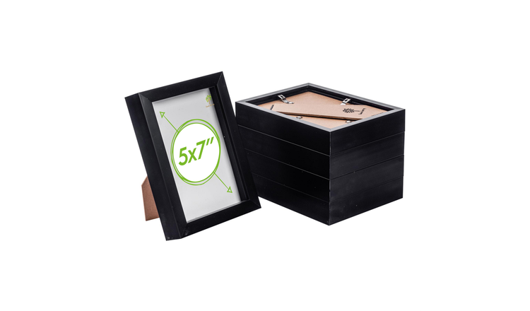 Nicola Spring 3D Box Photo Frames - 5 x 7" - Set of 5 - Black