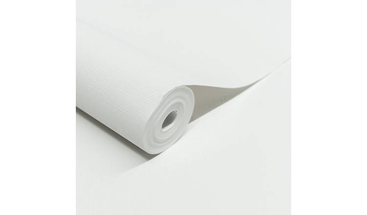 Grandeco Solena Brushed Check Weave Hessian Textured Plain Wallpaper - White