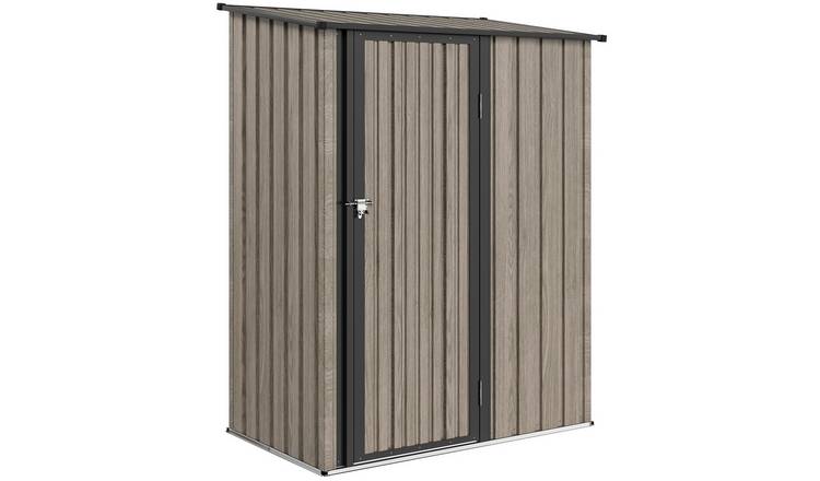 Outsunny Metal Waterproof Garden Shed with Sloped Roof - Light Grey