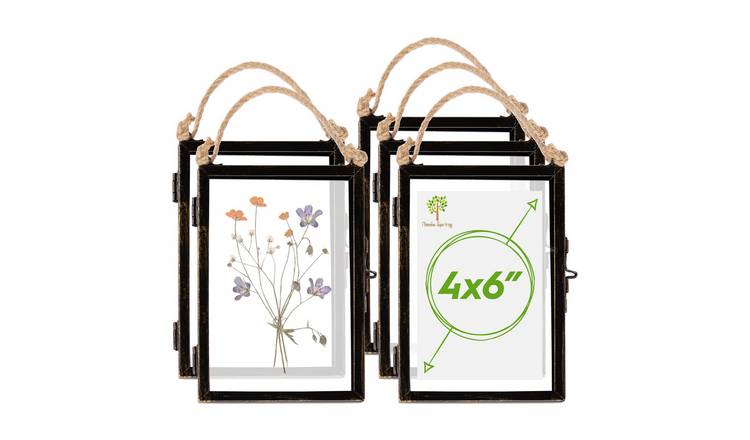 Nicola Spring Hanging Metal Photo Frame 4 x 6" Set of 5 - Black