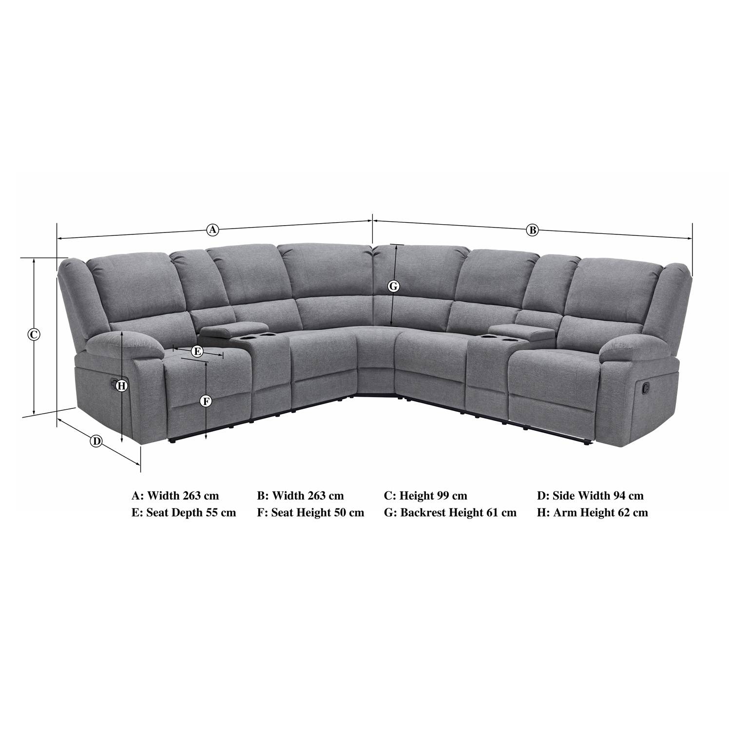 Furniture Online Praga Corner Recliner Linen Sofa – Light Grey - Image 9