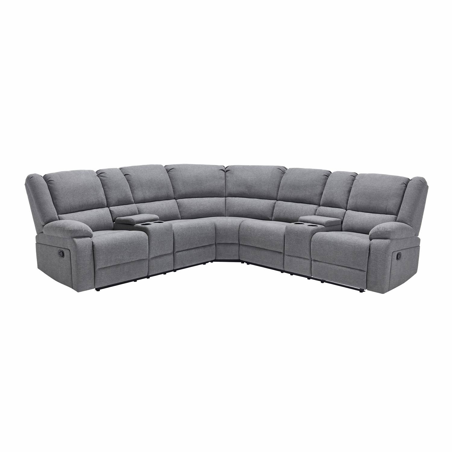 Furniture Online Praga Corner Recliner Linen Sofa – Light Grey - Image 1