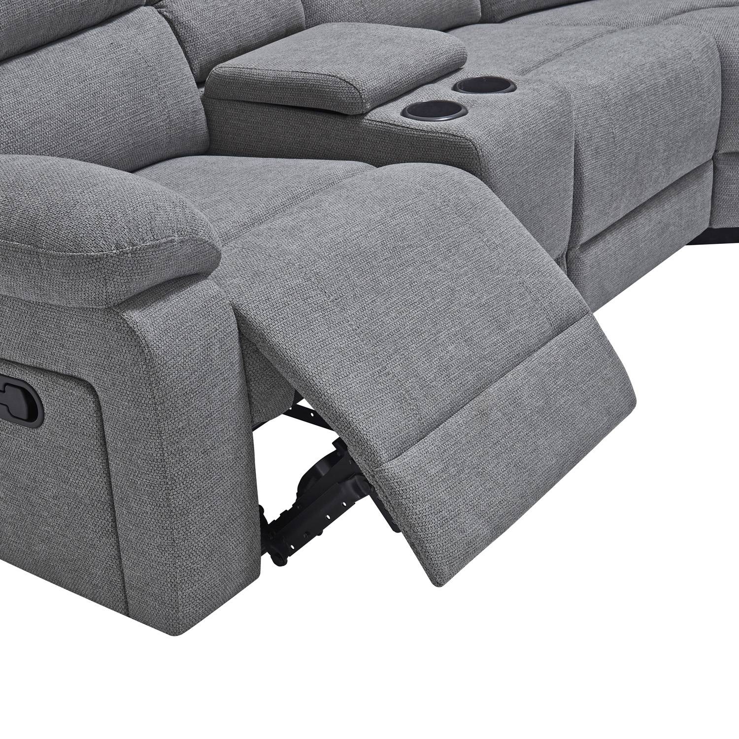 Furniture Online Praga Corner Recliner Linen Sofa – Light Grey - Image 4