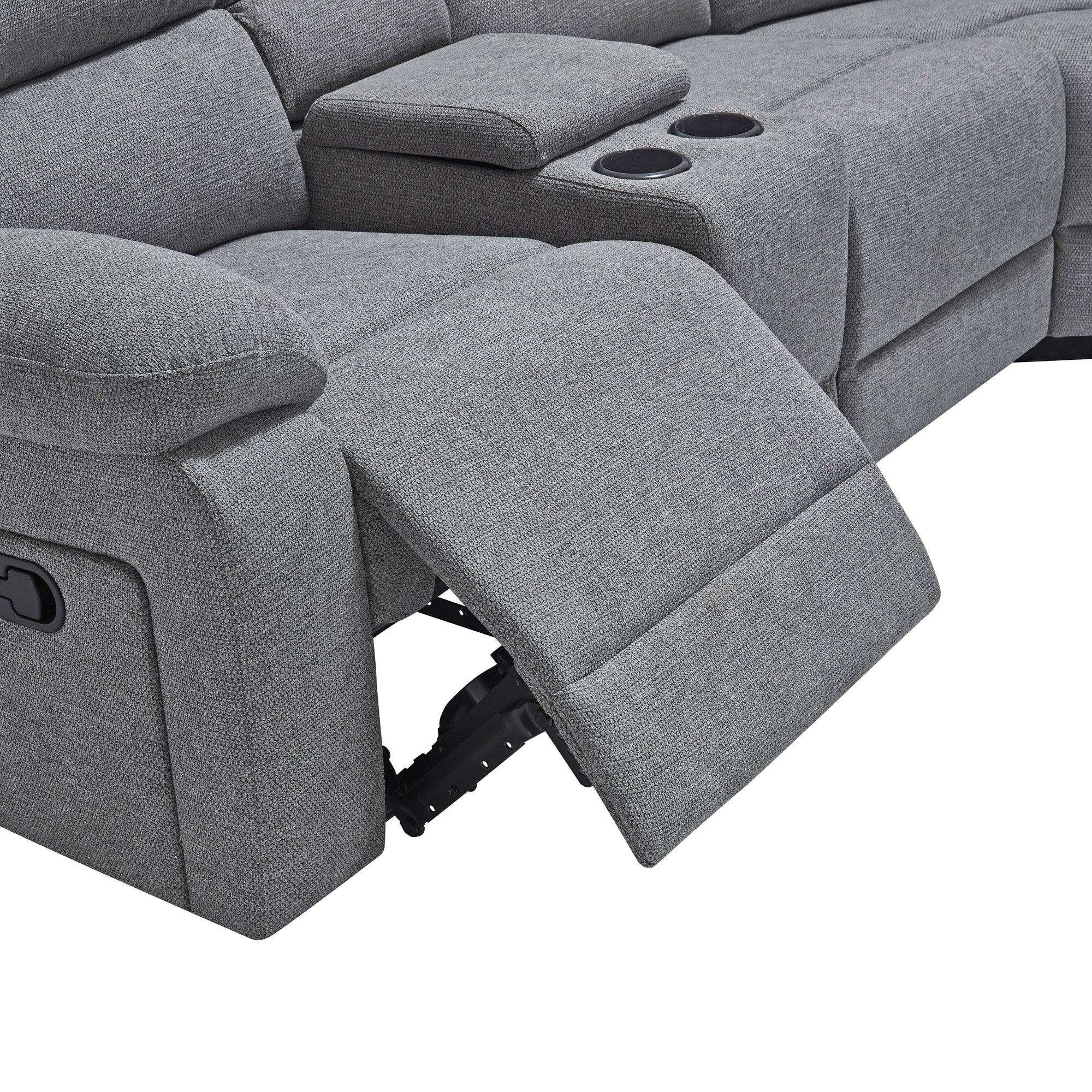Furniture Online Praga Corner Recliner Linen Sofa – Light Grey - Image 5
